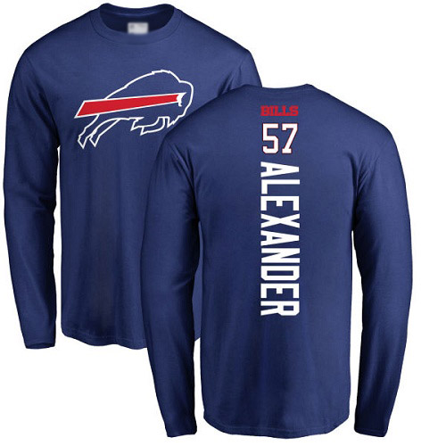Men NFL Buffalo Bills #57 Lorenzo Alexander Royal Blue Backer Long Sleeve T Shirt->buffalo bills->NFL Jersey
